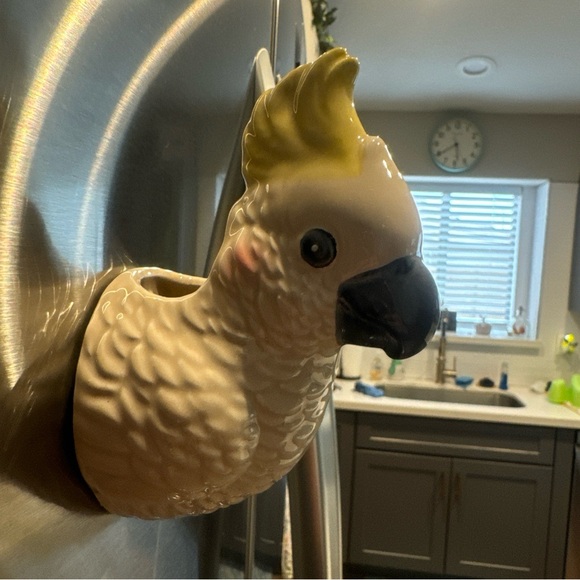 Ceramic Succulent Bird Parrot Cockatiel Magnate Planter Wall Pocket - Picture 11 of 11